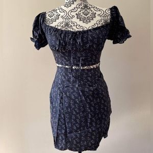 Black Flower Coord Set with crop top and skirt |M|